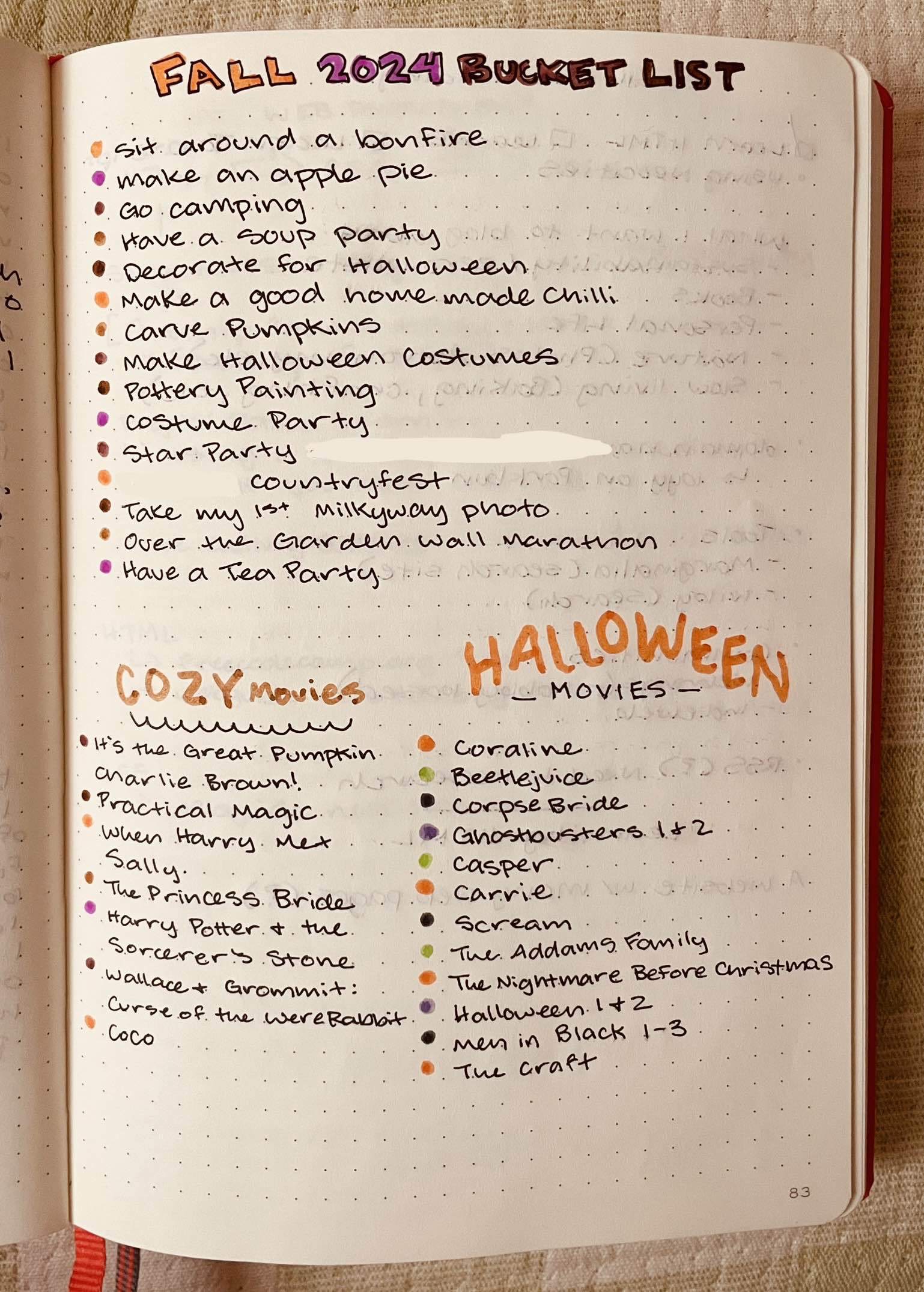 fall bucket list 2024